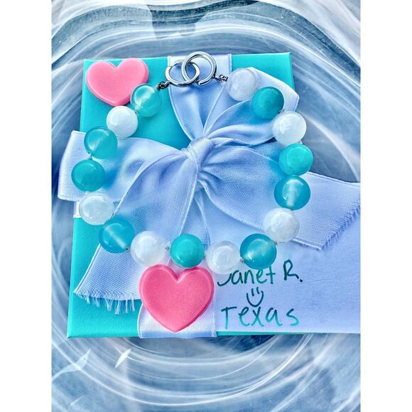 Tiffany & Co. Paloma Picasso Amazonite Moonstone Chalcedony Bead Bracelet, 8" - Picture 2 of 6